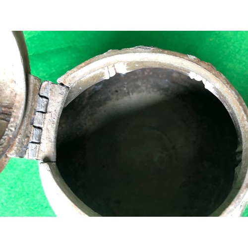 1135 - Shaw & Fisher, Sheffield, pewter teapot with reg. diamond and numbered 1392