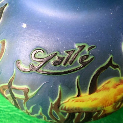 1138 - TIP Galle Globular vase Signed With small chip to rim.