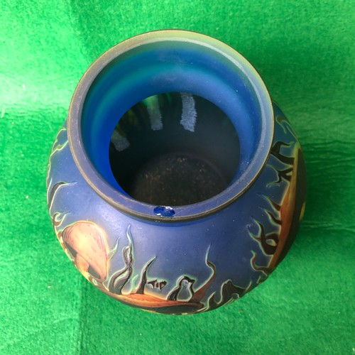 1138 - TIP Galle Globular vase Signed With small chip to rim.