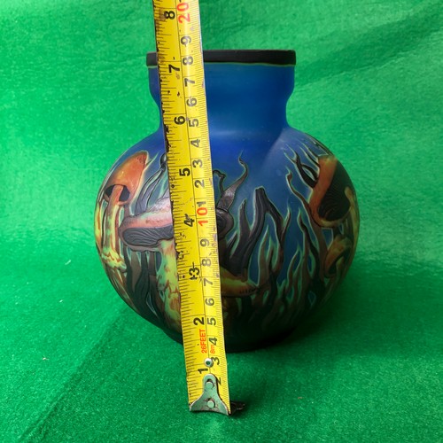 1138 - TIP Galle Globular vase Signed With small chip to rim.