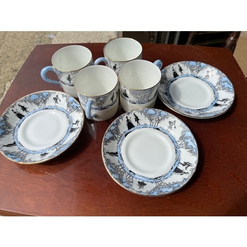 1166 - Part set of Paragon Silhouette with blue handles and details.