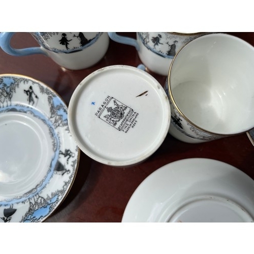 1166 - Part set of Paragon Silhouette with blue handles and details.