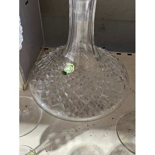 1216 - Waterford Alana decanter and 8 glasses. Signed