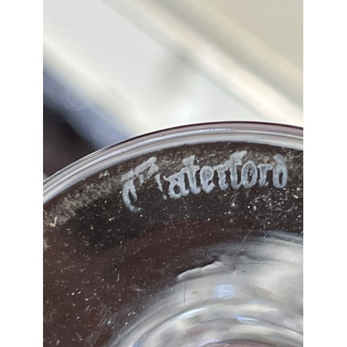 1216 - Waterford Alana decanter and 8 glasses. Signed