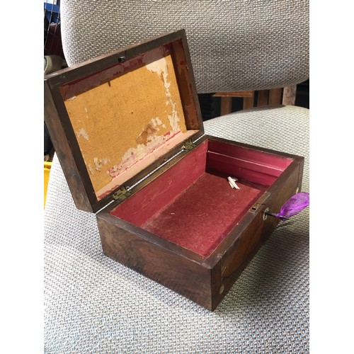 1244 - Rosewood box with key.