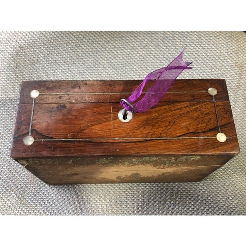 1244 - Rosewood box with key.
