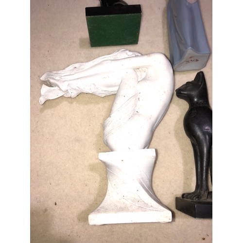 1254 - Collection of china and bronze resin figurines to include Revival art company, Nao and Capodimonte F... 