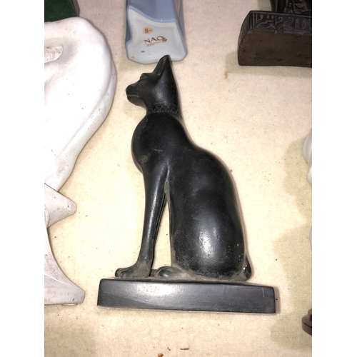 1254 - Collection of china and bronze resin figurines to include Revival art company, Nao and Capodimonte F... 