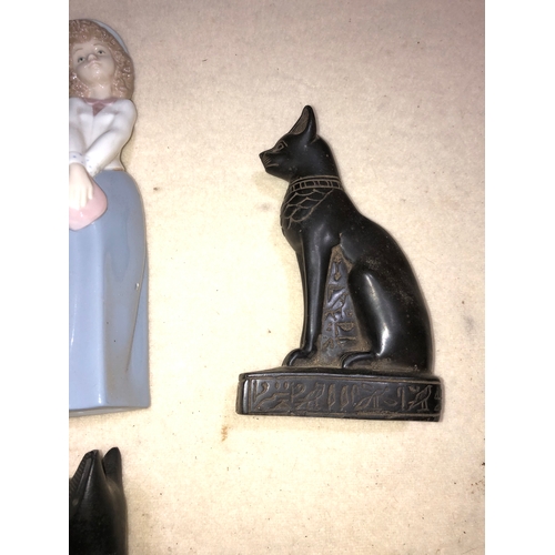 1254 - Collection of china and bronze resin figurines to include Revival art company, Nao and Capodimonte F... 