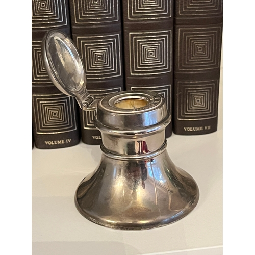 1256 - Rare Jonas inkwell in brushed steel. Swedish