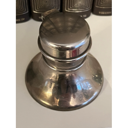 1256 - Rare Jonas inkwell in brushed steel. Swedish