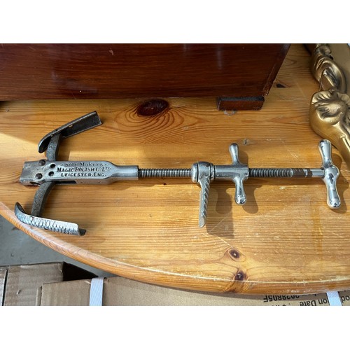 1312 - Antique Aluminium boot stretcher by the Magic Polish Co. Ltd. Leicester. England