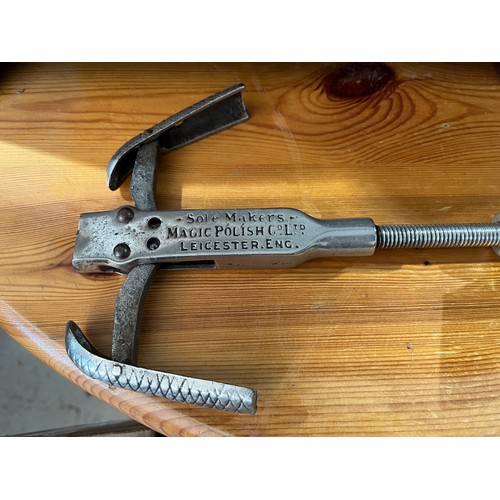 1312 - Antique Aluminium boot stretcher by the Magic Polish Co. Ltd. Leicester. England