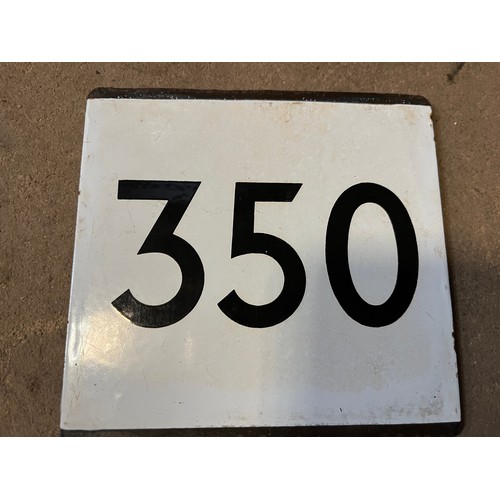 1325 - Original London Transport enamel bus route number sign. No.350