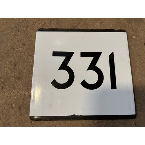 1328 - Original London Transport enamel bus route number sign. No.331