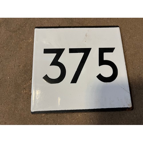 1332 - Original London Transport enamel bus route number sign. No.375
