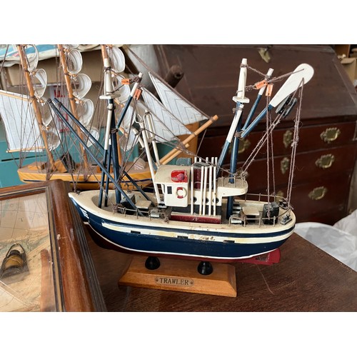 1340 - A collection of scratch built wooden boat models