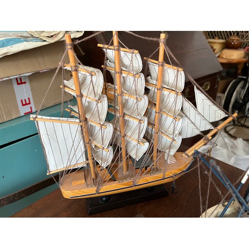 1340 - A collection of scratch built wooden boat models