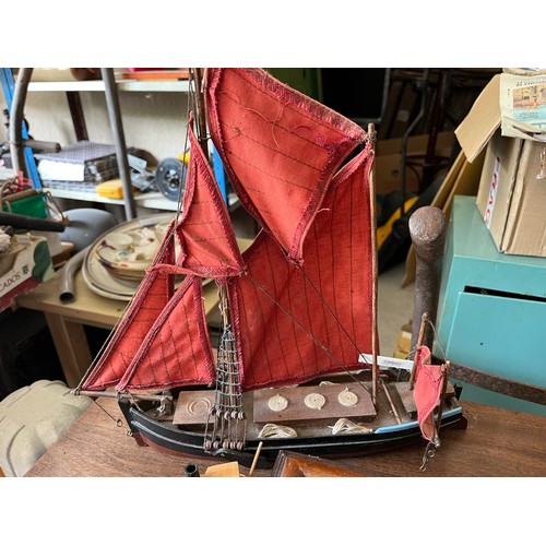 1340 - A collection of scratch built wooden boat models