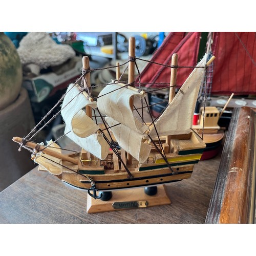 1340 - A collection of scratch built wooden boat models