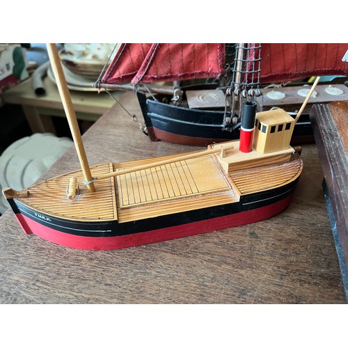 1340 - A collection of scratch built wooden boat models