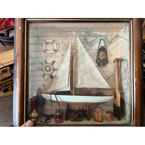 1340 - A collection of scratch built wooden boat models