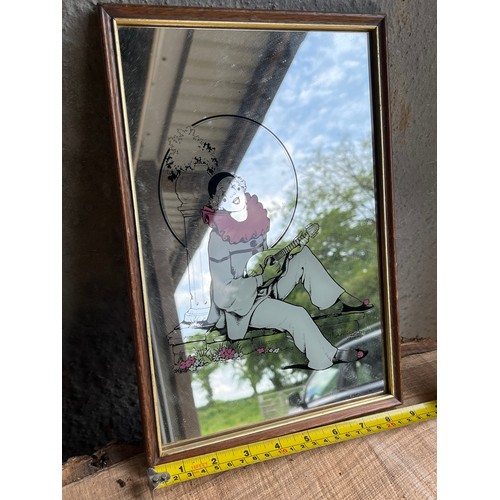 1346 - Clown mirror signed Davies