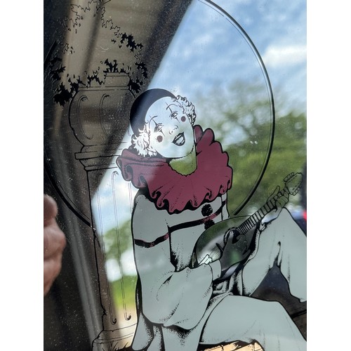 1346 - Clown mirror signed Davies