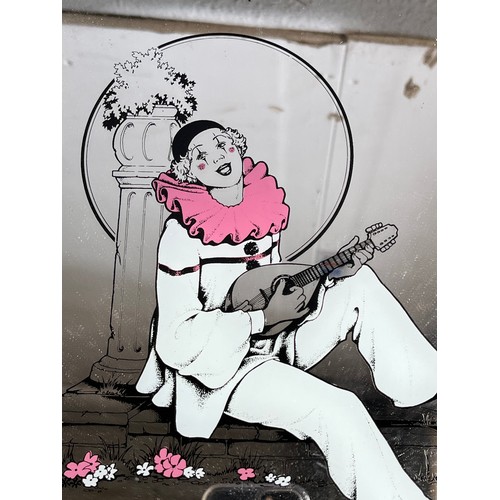 1346 - Clown mirror signed Davies