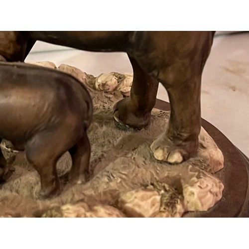 1384 - Border Fine Arts RW16 African Elephant and Calf from the WWF Chilton collection.