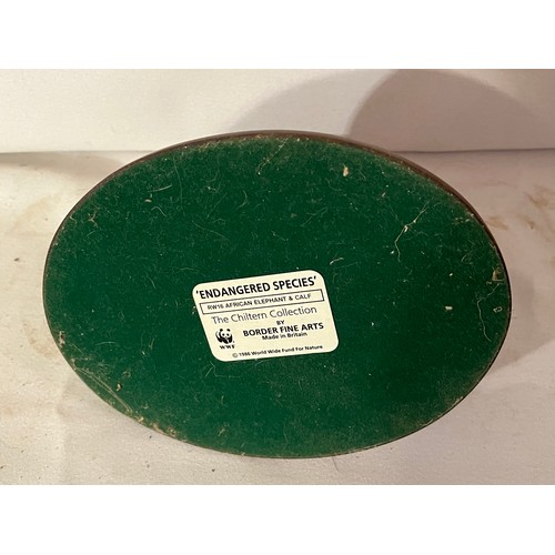 1384 - Border Fine Arts RW16 African Elephant and Calf from the WWF Chilton collection.