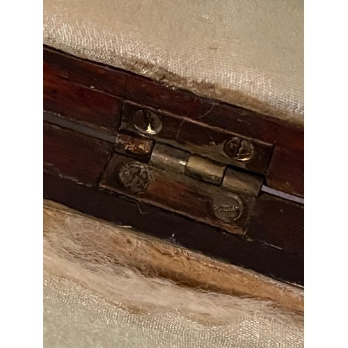 1394 - A Sheraton style Mahogany shell motif inlaid George III wooden box. No key