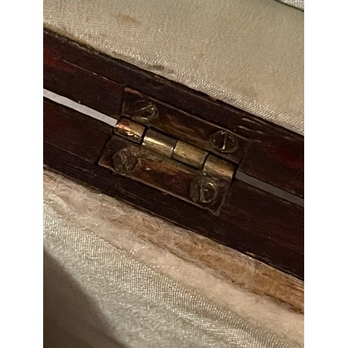 1394 - A Sheraton style Mahogany shell motif inlaid George III wooden box. No key