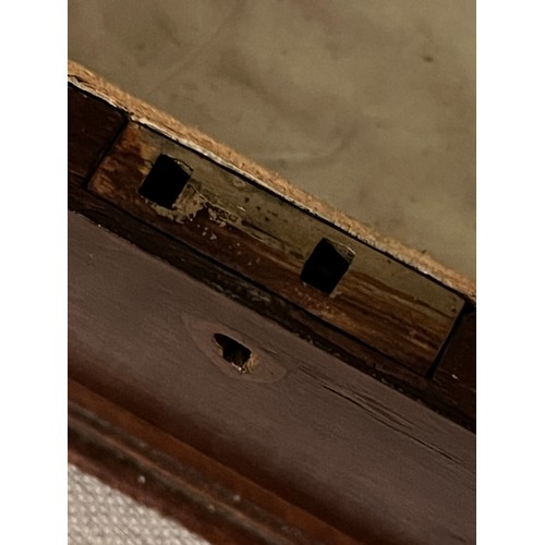 1394 - A Sheraton style Mahogany shell motif inlaid George III wooden box. No key