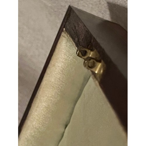 1394 - A Sheraton style Mahogany shell motif inlaid George III wooden box. No key