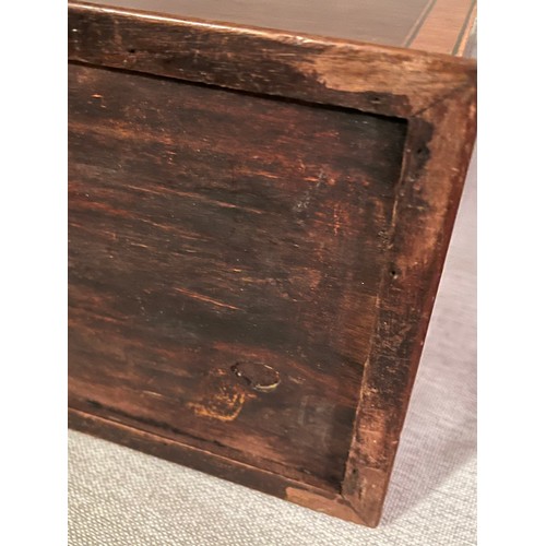 1394 - A Sheraton style Mahogany shell motif inlaid George III wooden box. No key