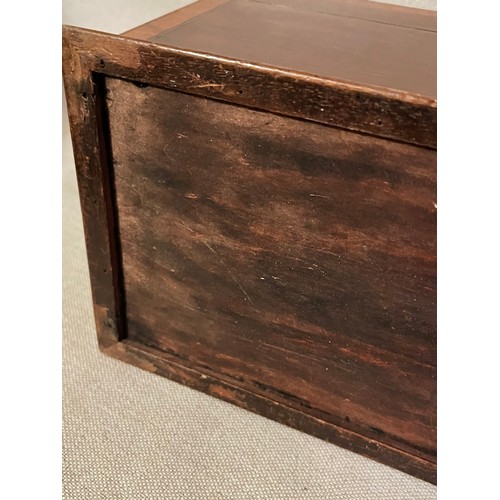 1394 - A Sheraton style Mahogany shell motif inlaid George III wooden box. No key