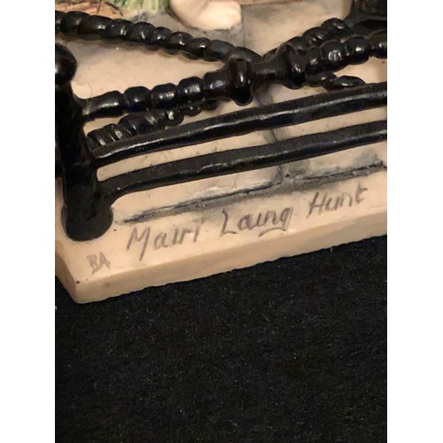 1425 - Border Fine Arts Jack Russel mother and pups. Signed Mairi Lang Hunt