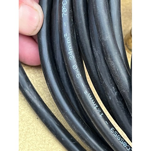 1465 - A large square gold coral hurricane lamp with battery candle