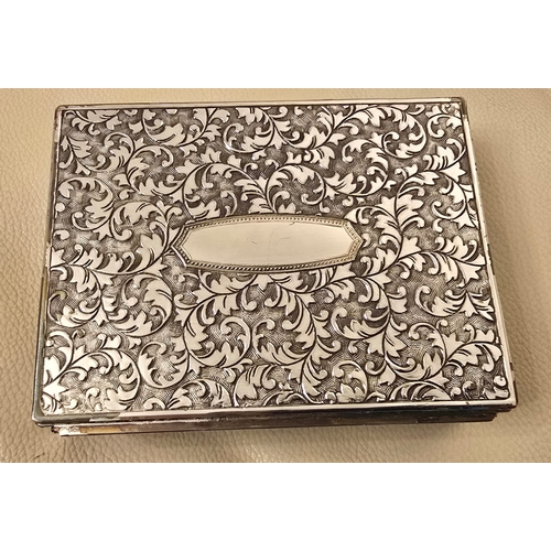 1593 - Comers Silver plated cigarette box, 12 x 9cm