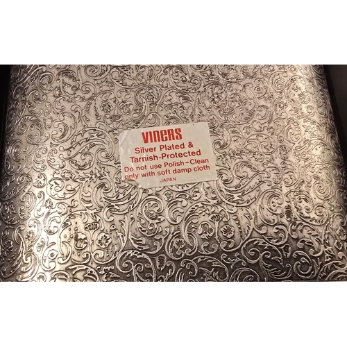 1593 - Comers Silver plated cigarette box, 12 x 9cm