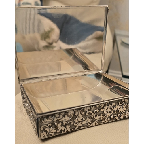 1593 - Comers Silver plated cigarette box, 12 x 9cm
