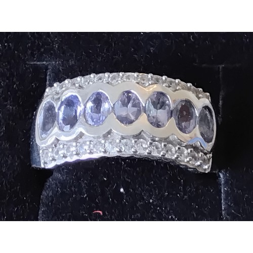 1726 - Stunning silver and tanzanite...size  Q