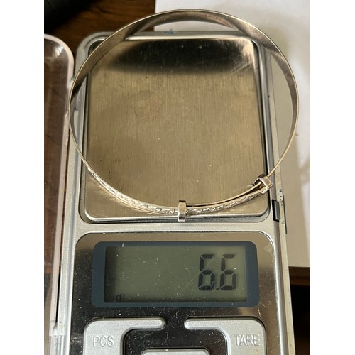 1758 - Silver tested bangle 6.6g