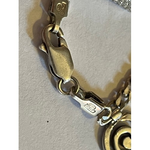 1784 - Silver Charm bracelet with silver charms 17.9g