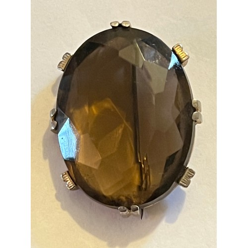 1794 - Brandy Citrine stone set in a yellow metal frame