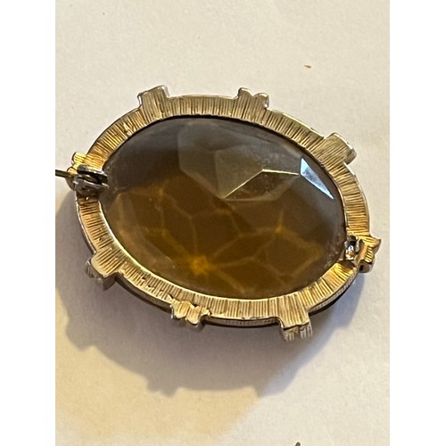 1794 - Brandy Citrine stone set in a yellow metal frame