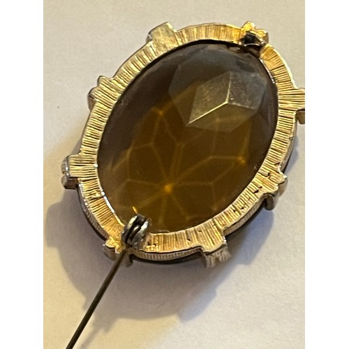 1794 - Brandy Citrine stone set in a yellow metal frame