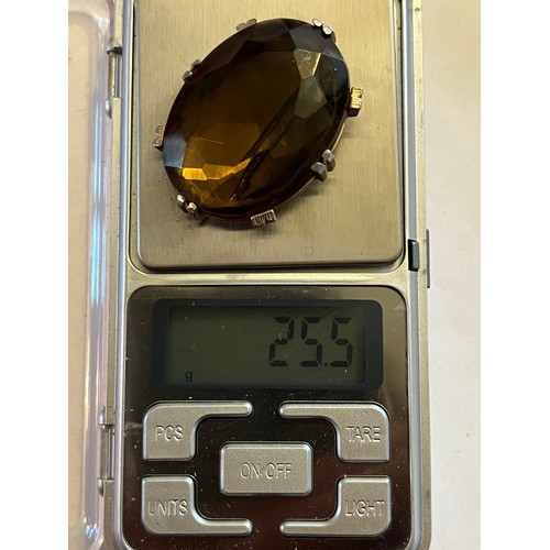 1794 - Brandy Citrine stone set in a yellow metal frame