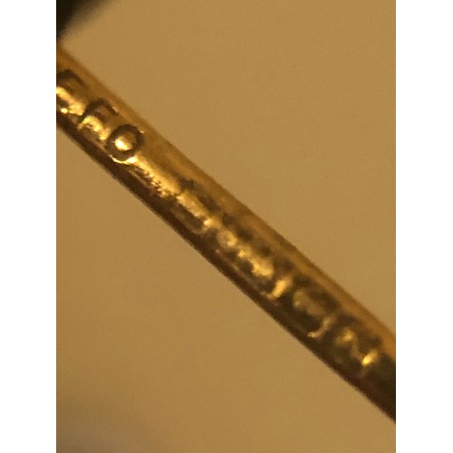 1856 - A pair of 9 ct gold cat motif  hallmarked earrings with plastic clips. Birmingham assay office